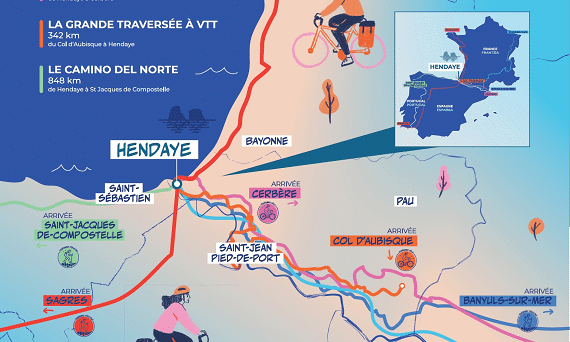 Panneau Randonnées au départ de Hendaye plage - Hendaye Tourisme